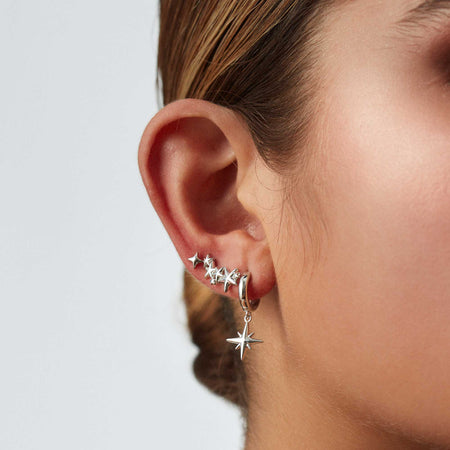 Star Stud Earrings Silver